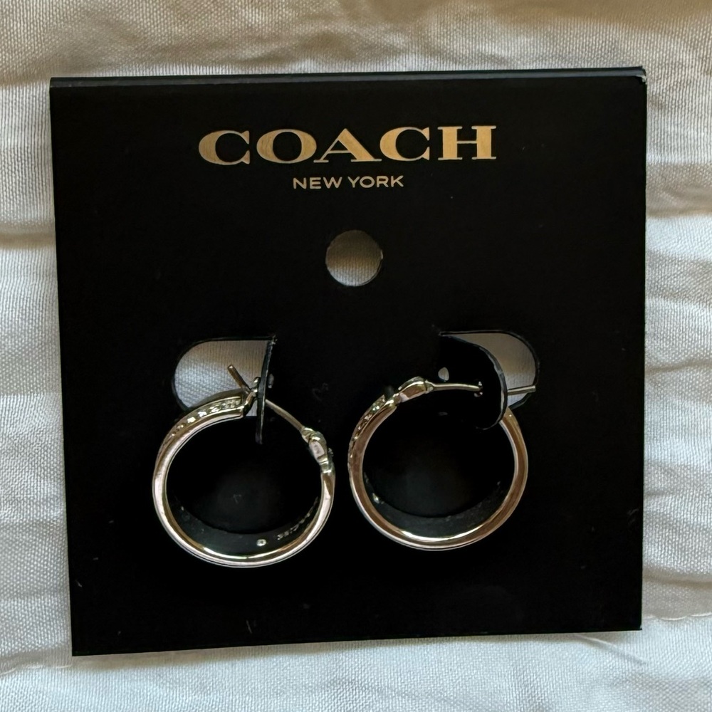 COACH Silver Hoop Earrings NEW